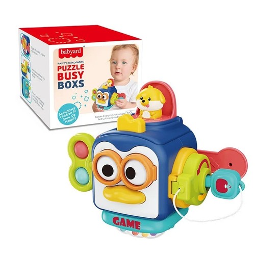 Montessori busy board cube - board,